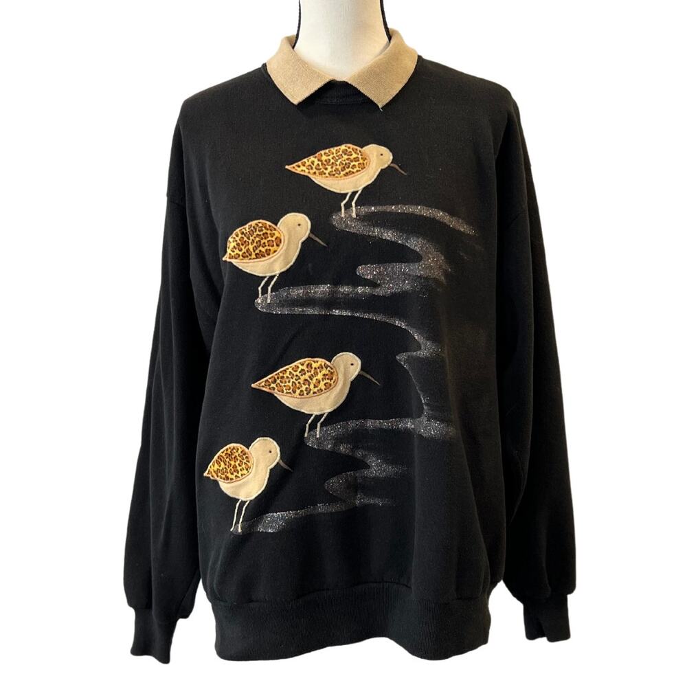 Women's Vintage Appliquéd Sweatshirt Size L
